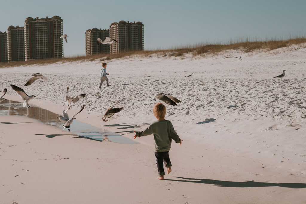 documenting every day moments like chasing birds of the beach