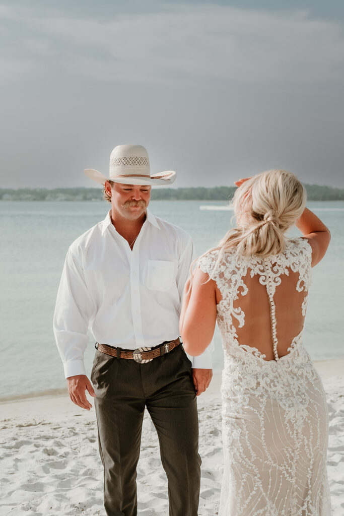 Navarre beach intimate elopement- first look 